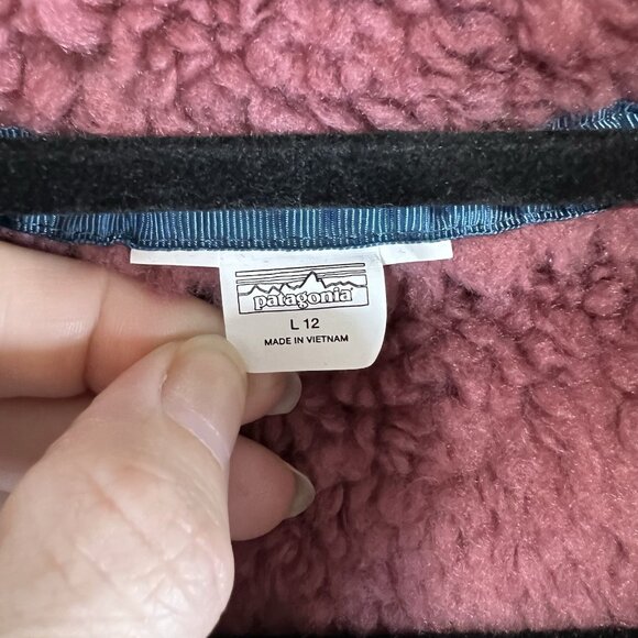 Patagonia Other Kids Reversible Lady Freddie Hoody Jacket Large 12 Polyester - Picture 5 of 8
